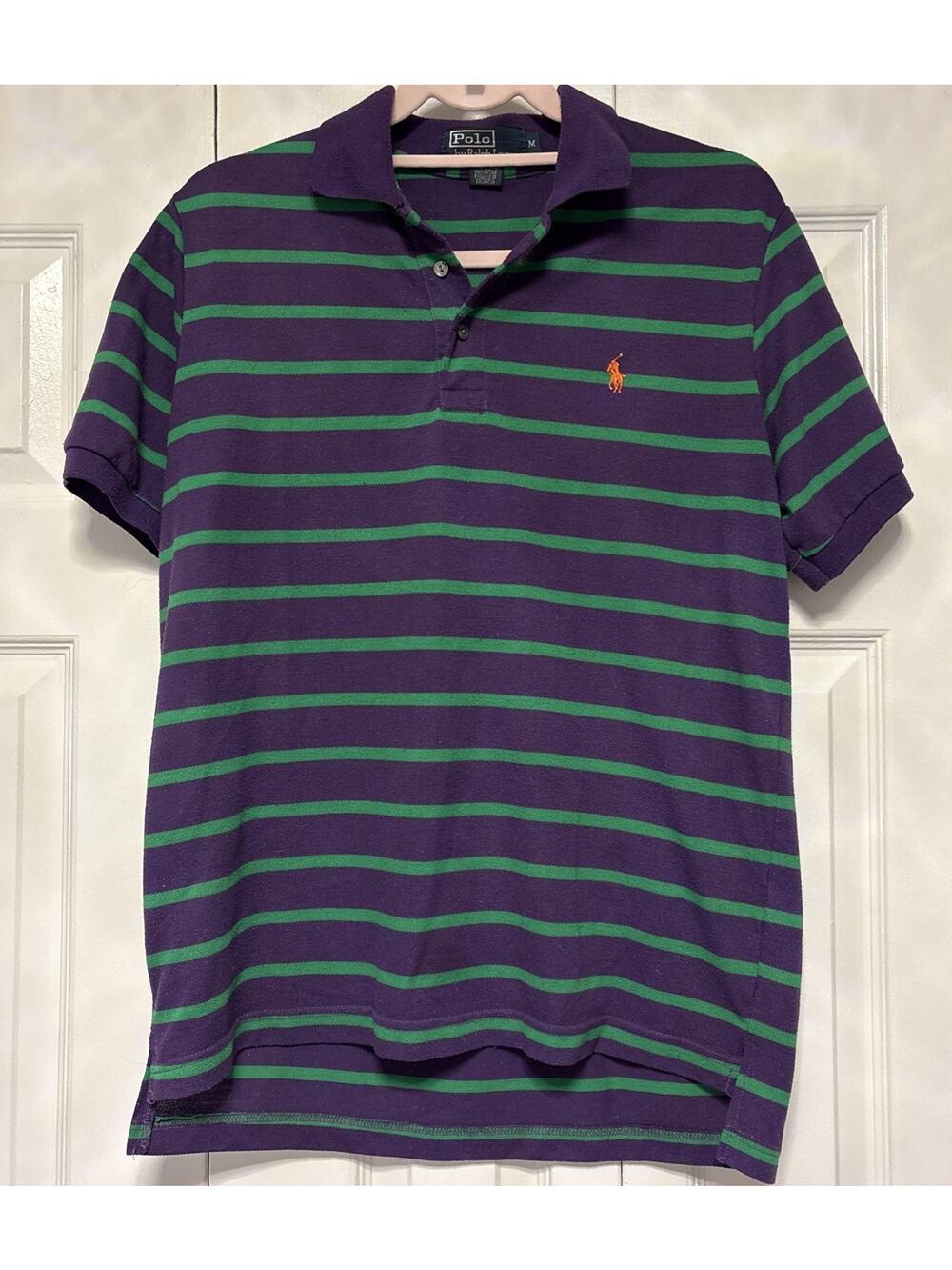 Men’s Polo Ralph Lauren Striped Polo Shirt – Size M